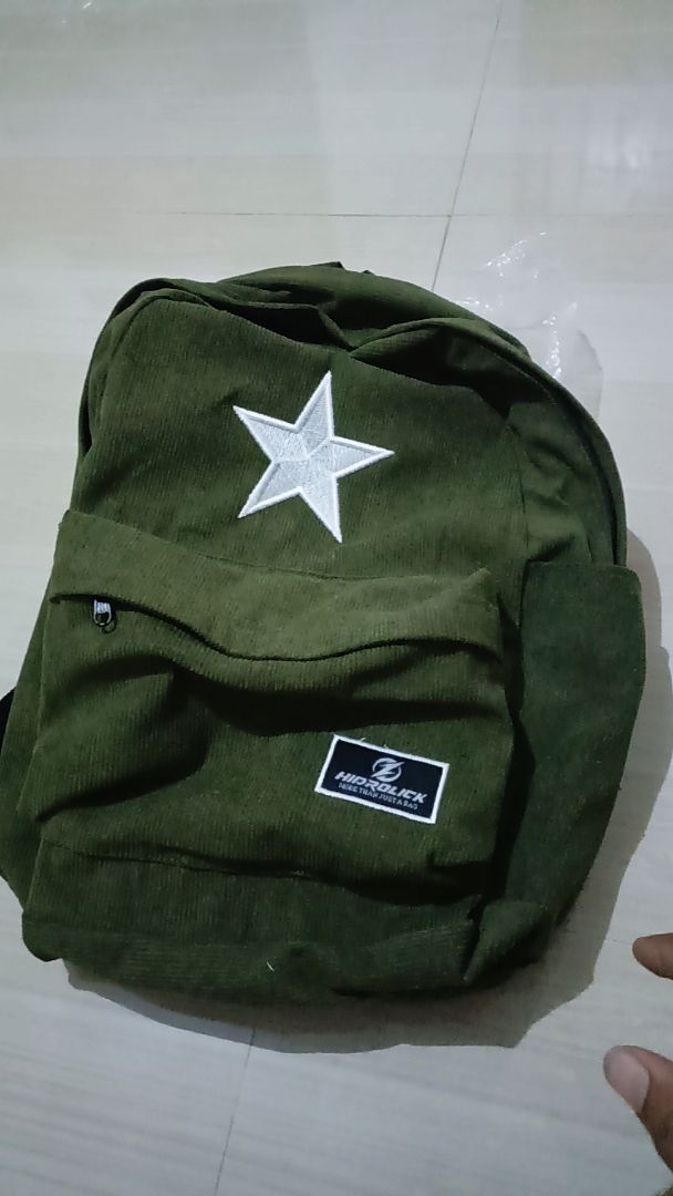 Tas Ransel Corduroy Pria Wanita Laptop 15" - foto 2 dari 10
