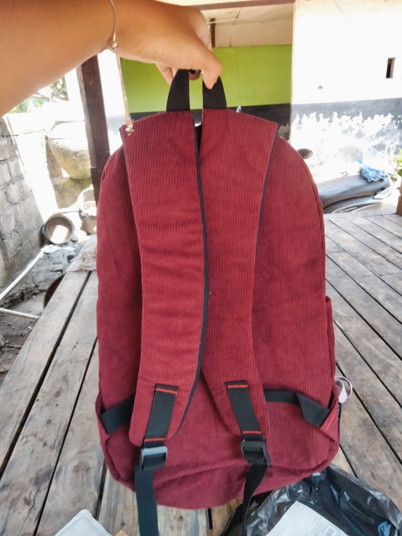 Tas Ransel Corduroy Pria Wanita Laptop 15" - Foto ulasan pembeli