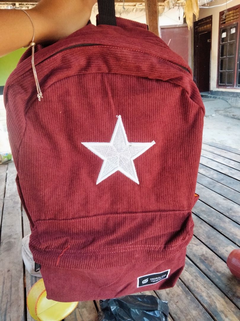 Tas Ransel Corduroy Pria Wanita Laptop 15" - Foto ulasan pembeli