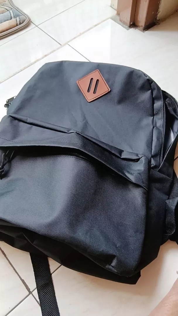 Tas Ransel Korea Pria Wanita Polos Tahan Air - Foto ulasan pembeli