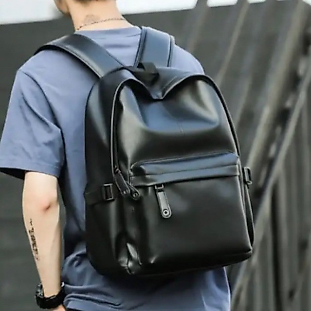 Tas Ransel Kulit Pria Wanita Laptop 15.6" - foto 1 dari 10