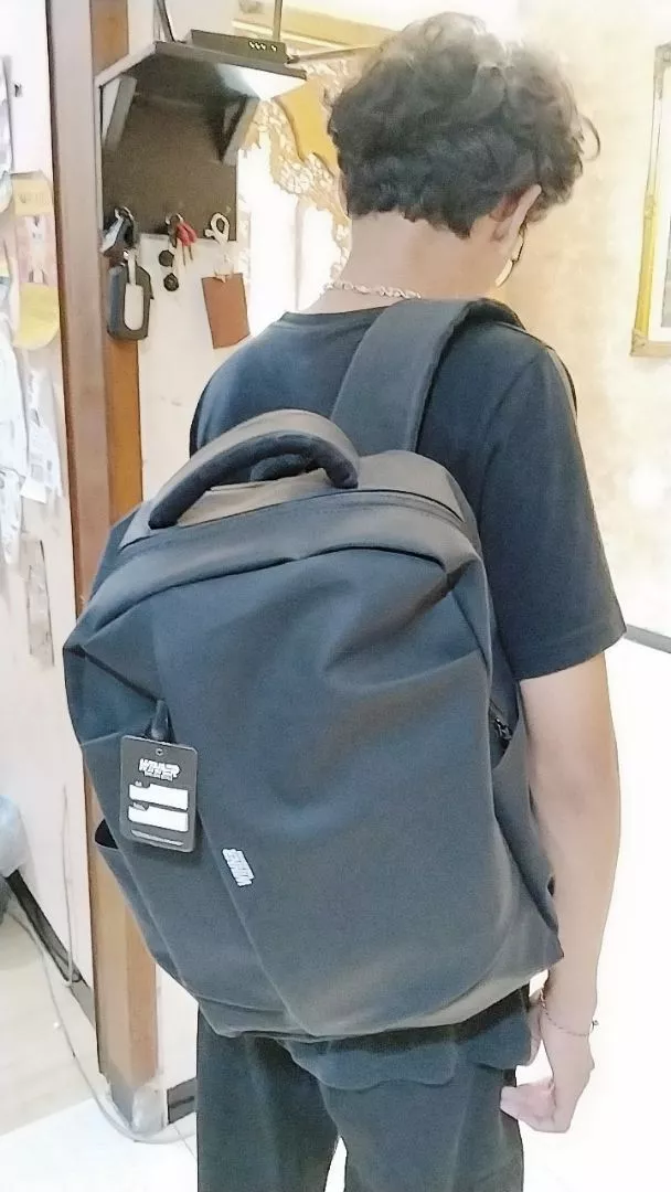 Tas Ransel Laptop Waterproof Bonus Rain Cover Ransel Pria Tas Sekolah Kuliah Kerja Winner 011-1 - Foto ulasan pembeli