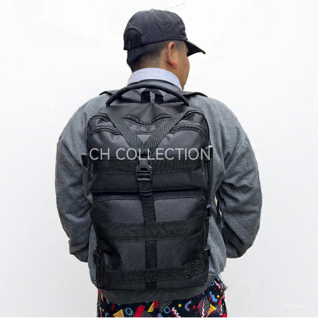 tas ransel laptop tas kuliah tas buat traveling model taktikal muat banyak COD - foto 10 dari 10