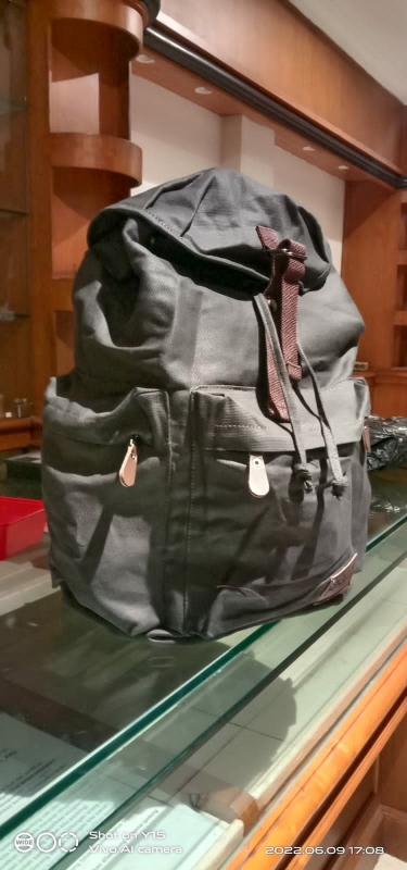 TAS RANSEL PRIA WANITA CANVAS LAPTOP 15 INCH UNTUK SEKOLAH/ KULIAH/HEALING/JALAN-JALAN - foto 4 dari 10