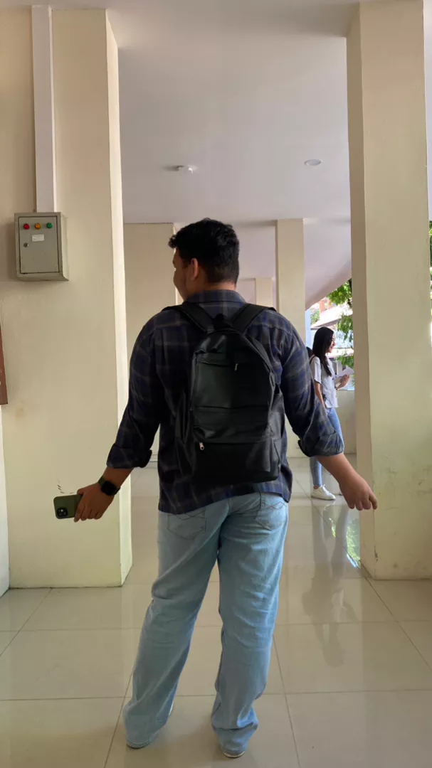 Tas Ransel Punggung Kulit Sekolah Pria Backpack Polos - Foto ulasan pembeli
