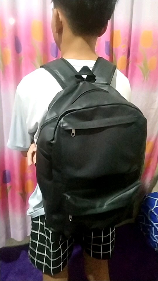 Tas Ransel Sekolah Gendong Kulit Backpack Pria - Foto ulasan pembeli