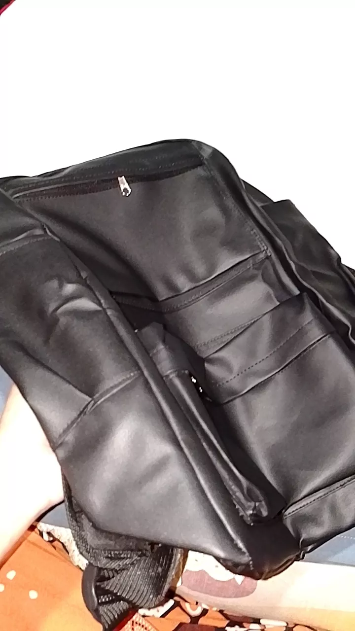 Tas Ransel Sekolah Gendong Kulit Backpack Pria - Foto ulasan pembeli