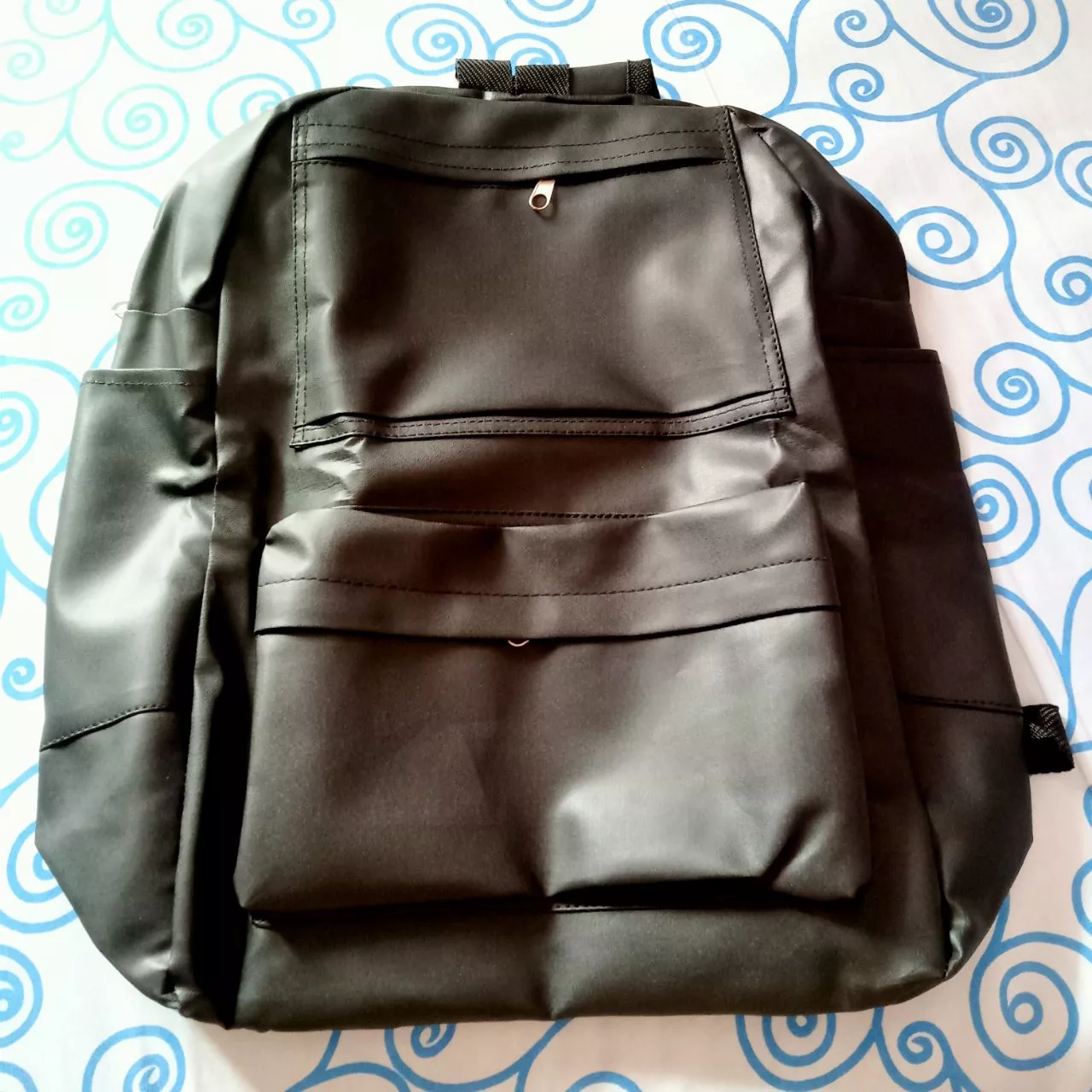 Tas Ransel Sekolah Gendong Kulit Backpack Pria - Foto ulasan pembeli