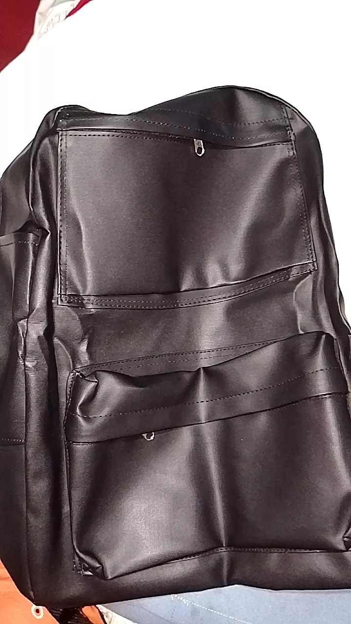Tas Ransel Sekolah Gendong Kulit Backpack Pria - Foto ulasan pembeli
