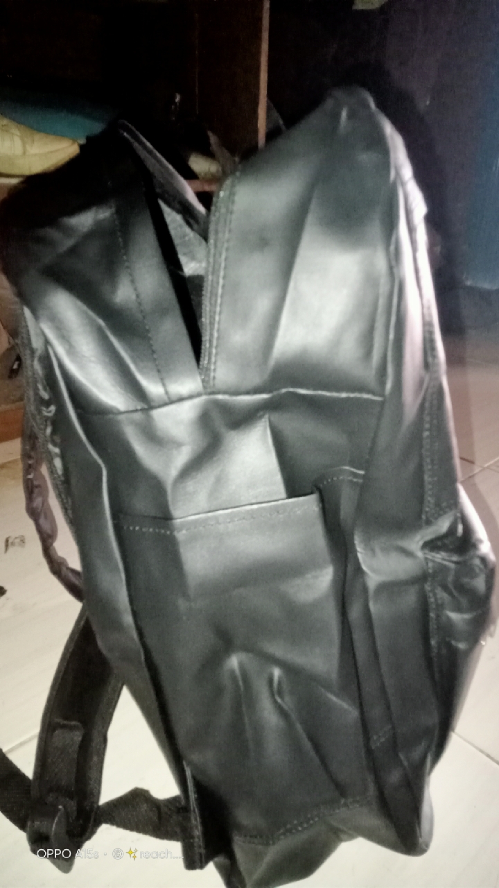 Tas Ransel Sekolah Gendong Kulit Backpack Pria - Foto ulasan pembeli