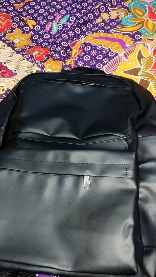 Tas Ransel Sekolah Gendong Kulit Backpack Pria - Foto ulasan pembeli