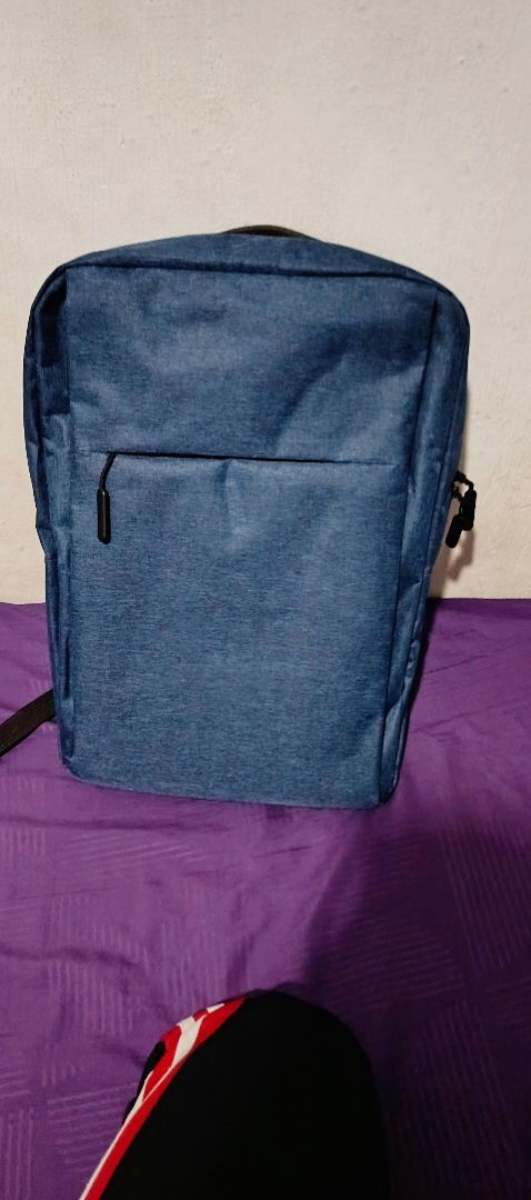 Tas Ransel Sekolah Kerja Kuliah / BackPack Kanvas Import Port USB Trendy Unisex Korean Style - WY14 - Foto ulasan pembeli