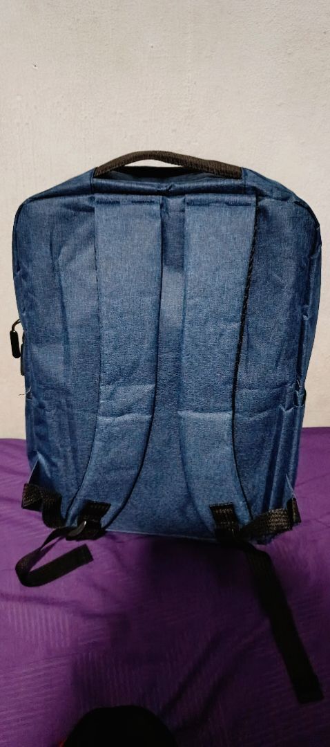 Tas Ransel Sekolah Kerja Kuliah / BackPack Kanvas Import Port USB Trendy Unisex Korean Style - WY14 - Foto ulasan pembeli