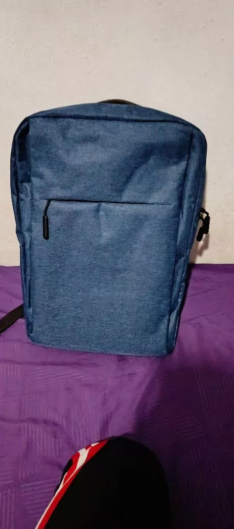 Tas Ransel Sekolah Kerja Kuliah / BackPack Kanvas Import Port USB Trendy Unisex Korean Style - WY14 - Foto ulasan pembeli