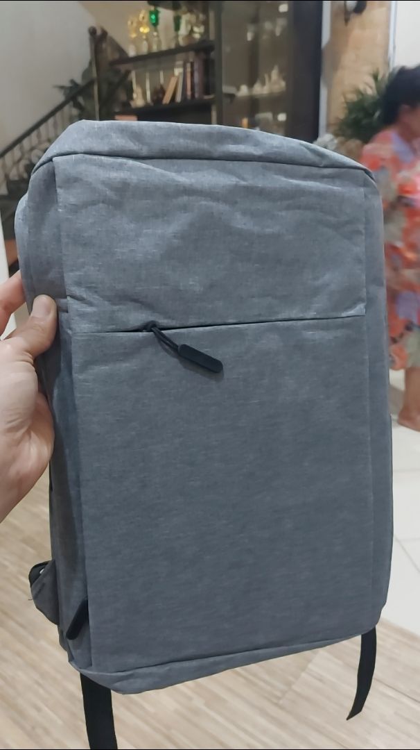 Tas Ransel Sekolah Kerja Kuliah / BackPack Kanvas Import Port USB Trendy Unisex Korean Style - WY14 - Foto ulasan pembeli