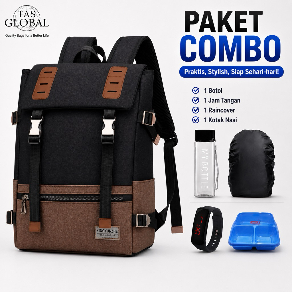 Tas Ransel Sekolah Pria Adventure Multifungsi/ Tas Pria backpack jumbo - foto 1 dari 10