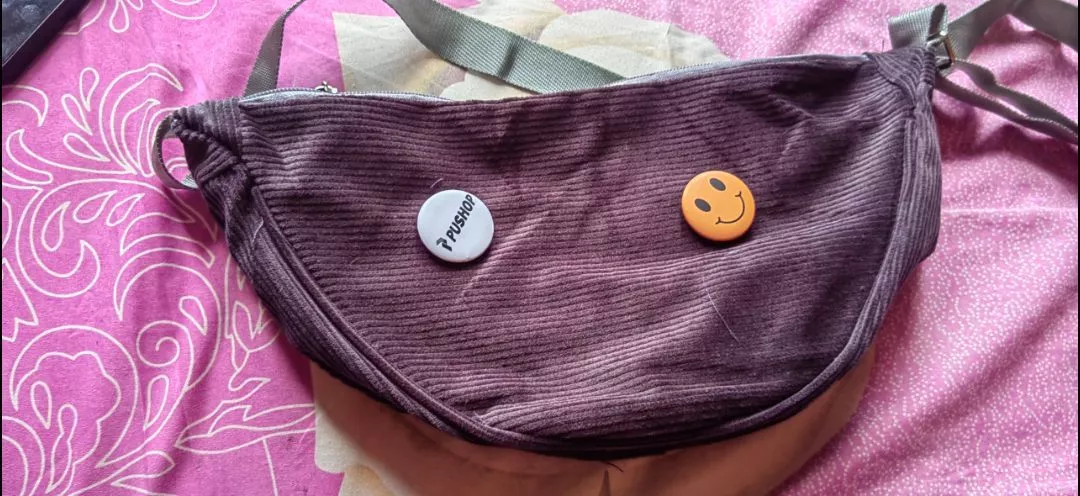 Tas Selempang Corduroy Loly Tas Slingbag Wanita Pushop - Foto ulasan pembeli