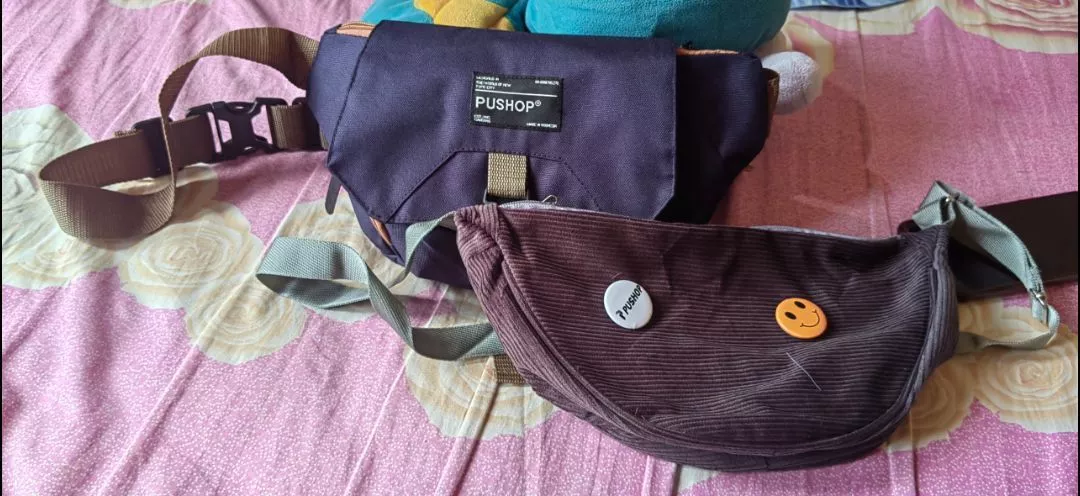 Tas Selempang Corduroy Loly Tas Slingbag Wanita Pushop - Foto ulasan pembeli