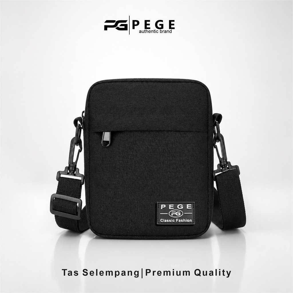 Tas Selempang Pria Polos Hitam Keren Murah - foto 1 dari 10