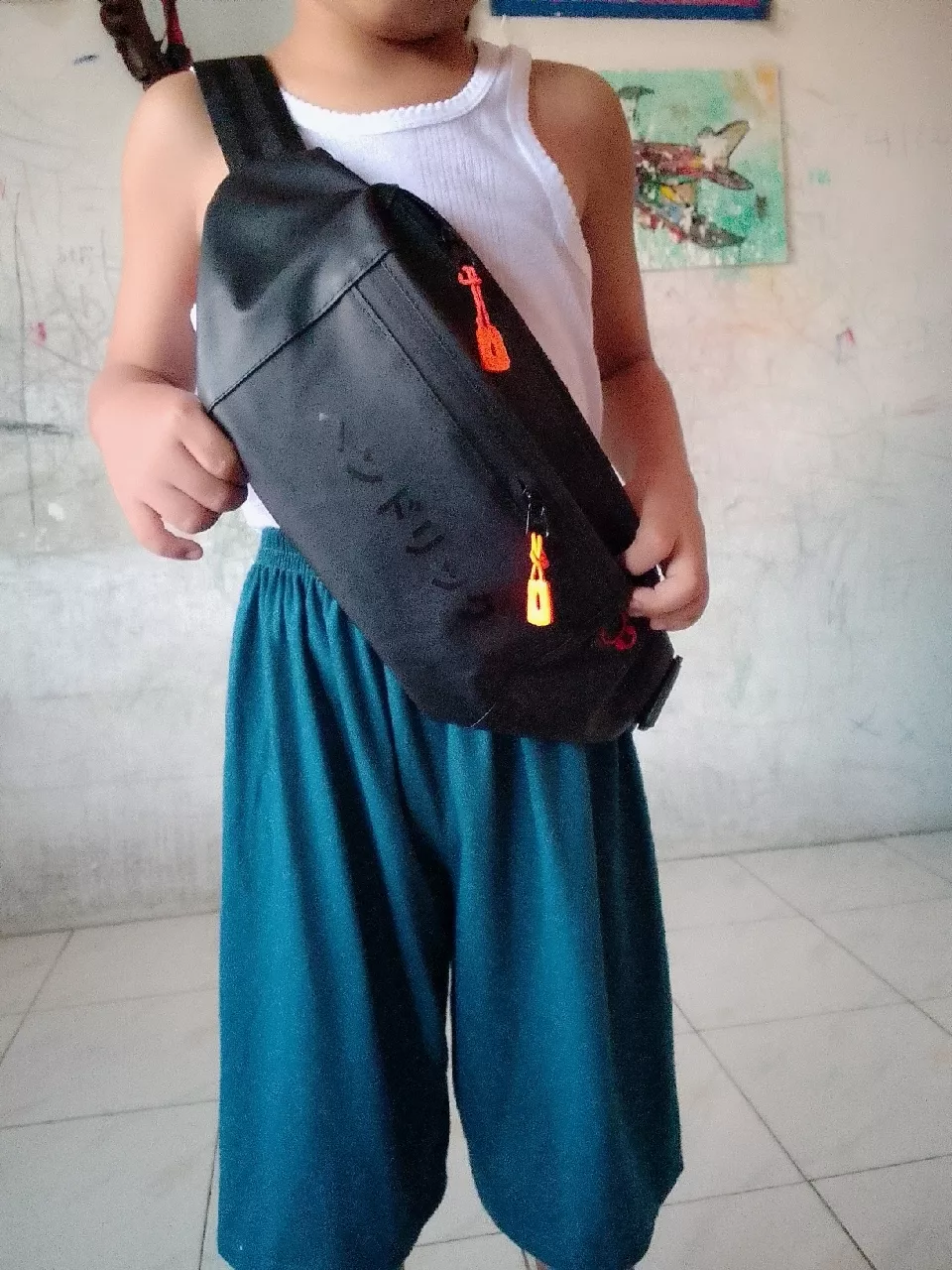 Tas Selempang Pria Sanji Waterproof Premium Hitam - Foto ulasan pembeli