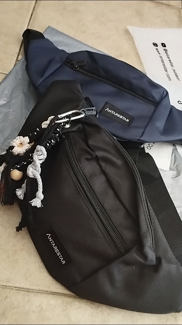 Tas Selempang Pria Waist Bag ANTARESTAR Tas Pinggang Crossbody Cordura Waistbag Keren Trendy - Foto ulasan pembeli