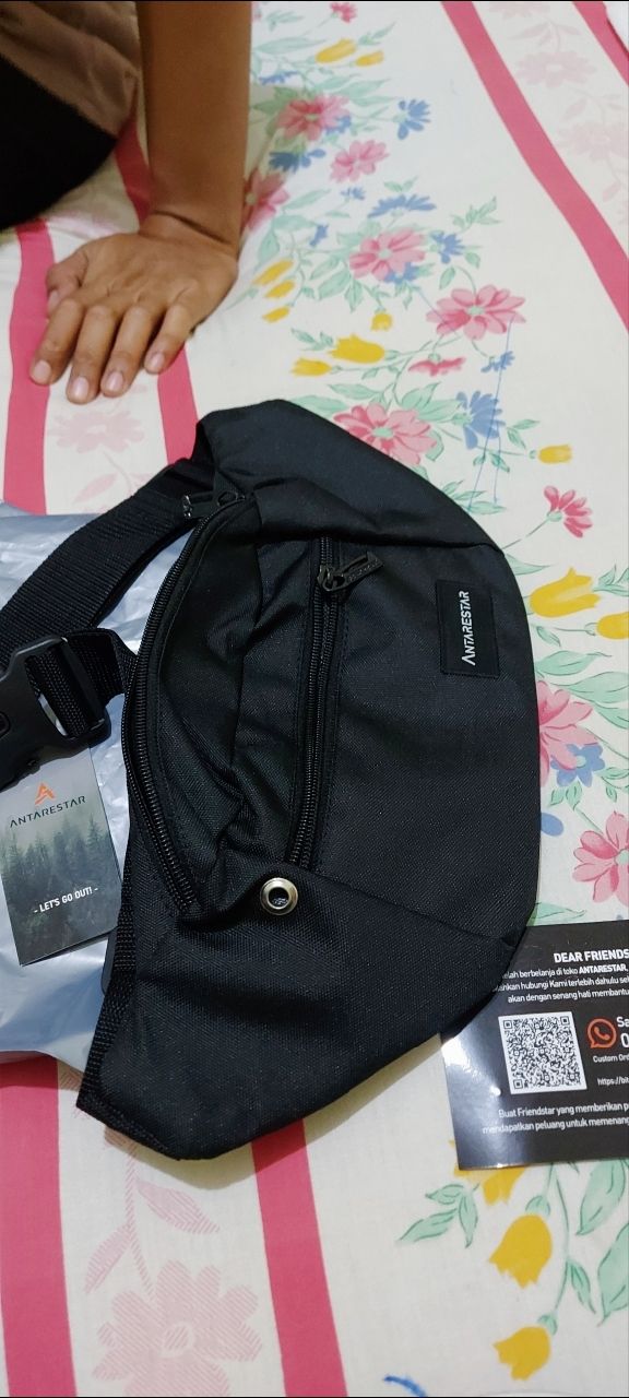 Tas Selempang Pria Waist Bag ANTARESTAR Tas Pinggang Crossbody Cordura Waistbag Keren Trendy - Foto ulasan pembeli