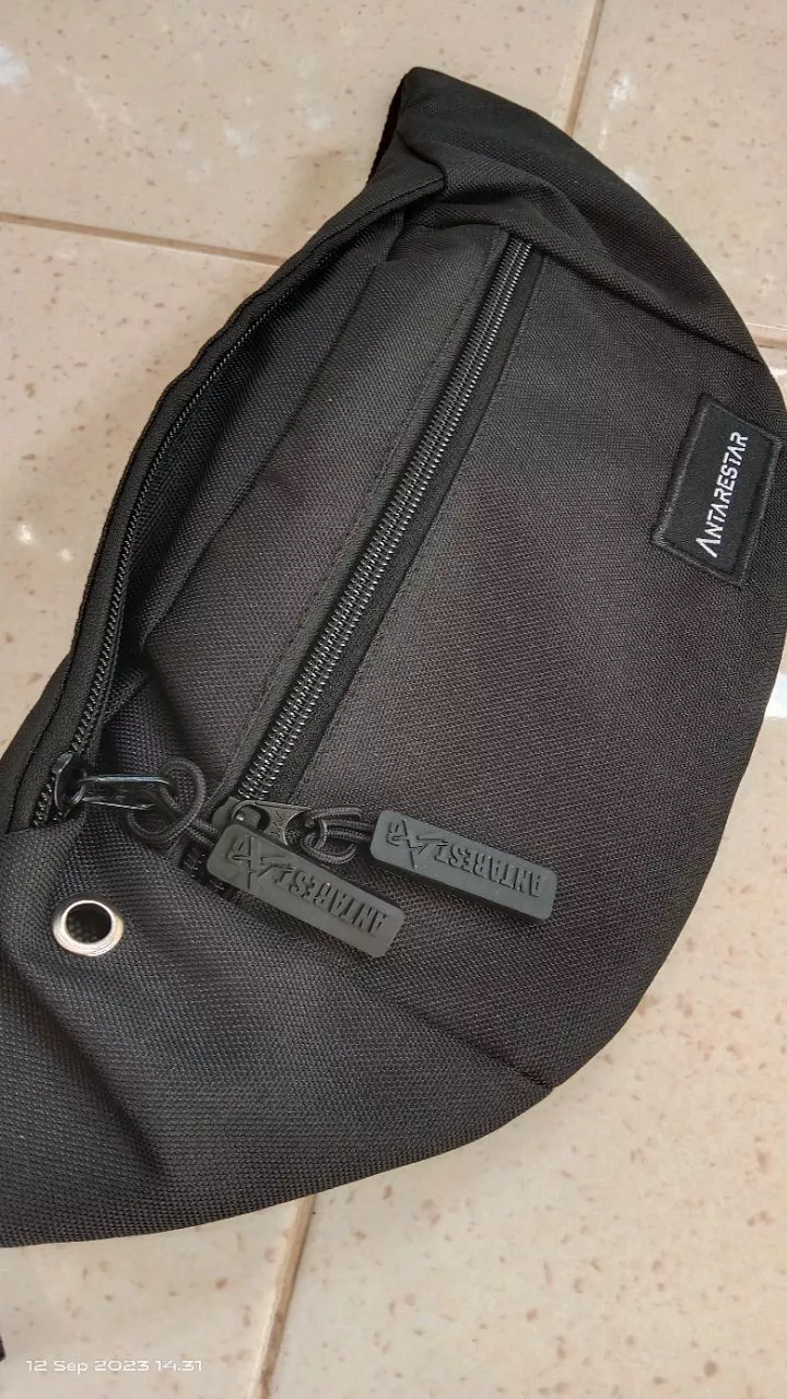 Tas Selempang Pria Waist Bag ANTARESTAR Tas Pinggang Crossbody Cordura Waistbag Keren Trendy - Foto ulasan pembeli