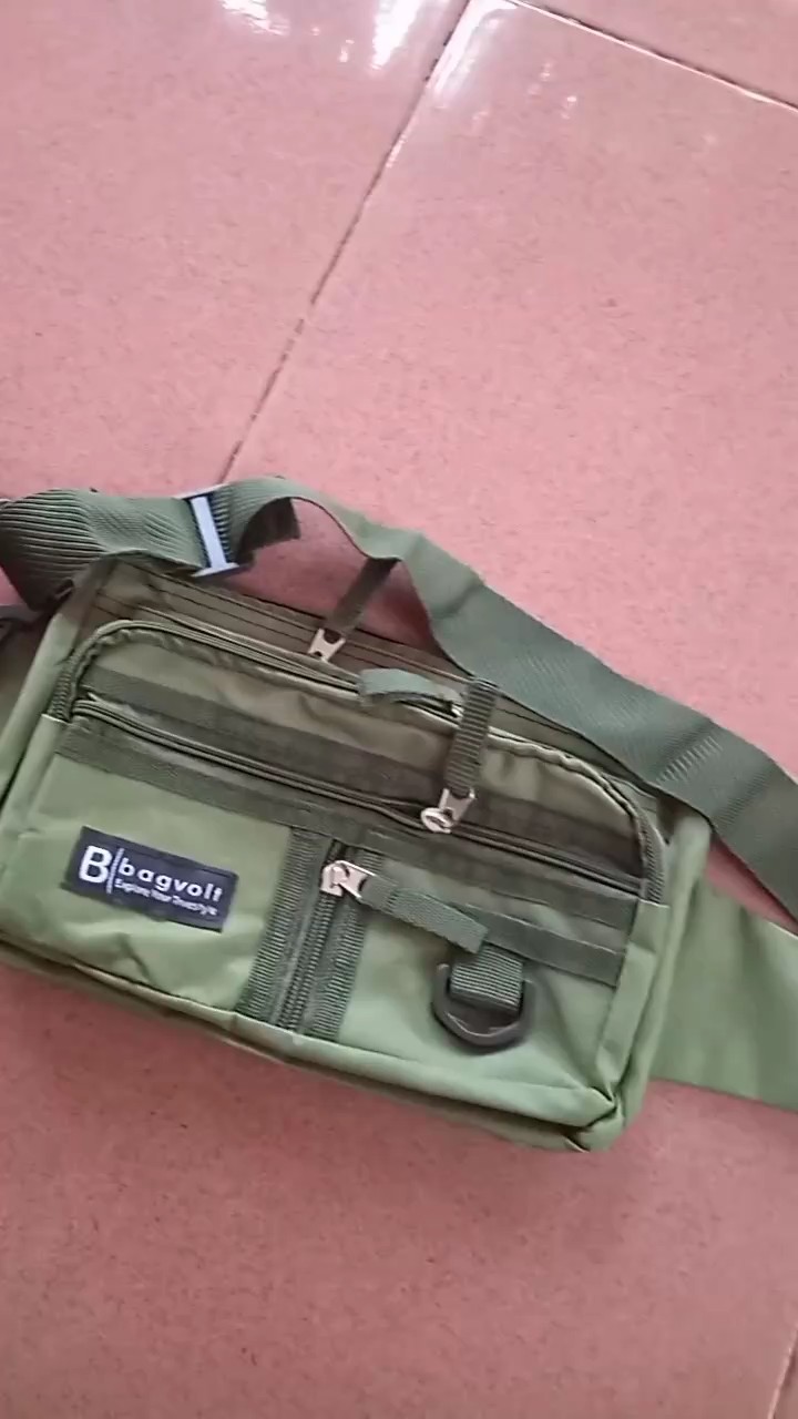 Tas Selempang Pria Youth Korea Hitam Army Nylon - Foto ulasan pembeli