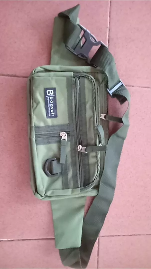 Tas Selempang Pria Youth Korea Hitam Army Nylon - Foto ulasan pembeli