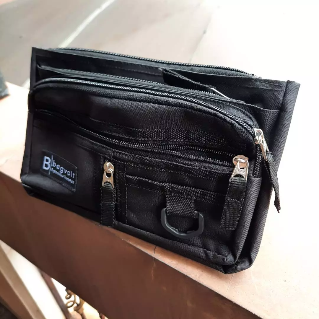 Tas Selempang Pria Youth Korea Hitam Army Nylon - Foto ulasan pembeli