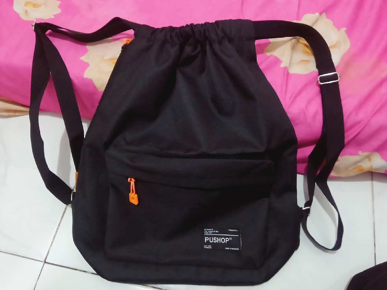 Tas Serut Stringbag Ransel Multifungsi Pushop DayFit - Foto ulasan pembeli