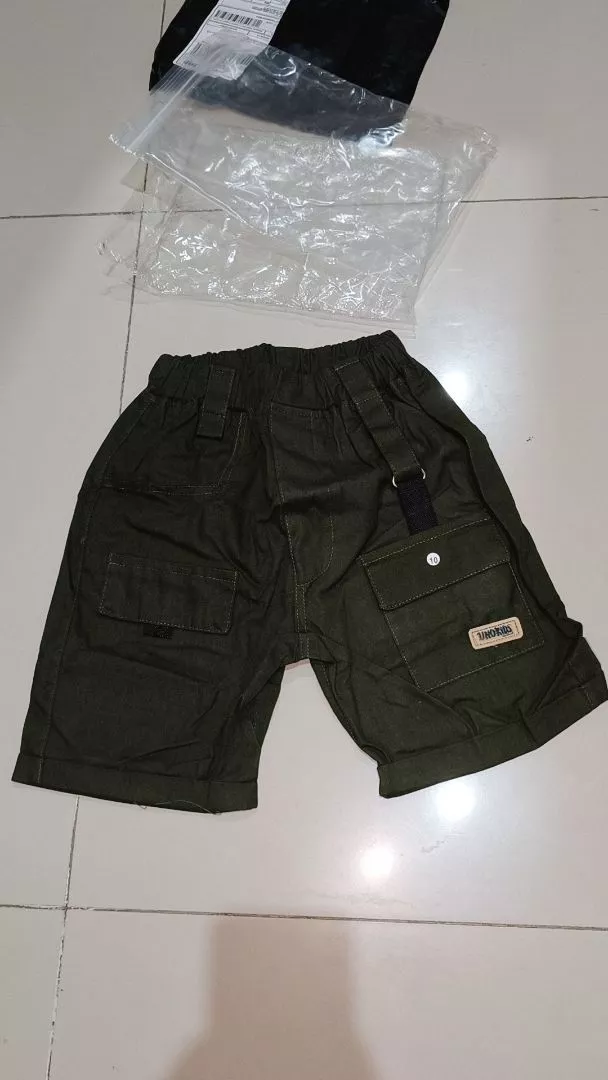 Unokids Cargo Shortpants Anak Original Cotton - Foto ulasan pembeli