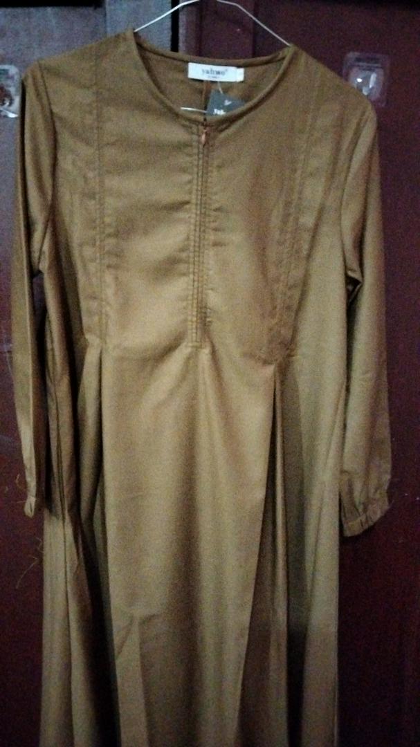 Yahwo hijab fashion - Gamis wanita seragam PNS Pemda pdh warna kheki - busui -bahan toyobo - foto 7 dari 10