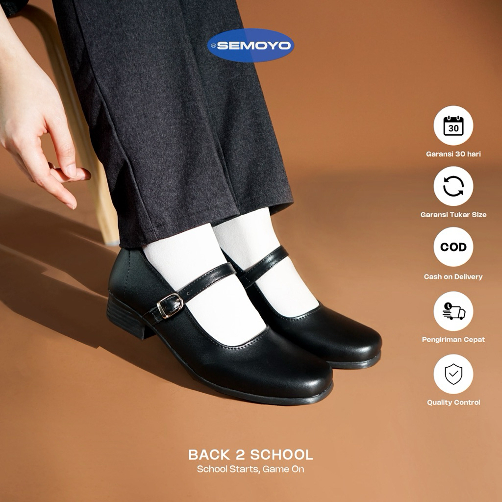 ZURA-Sepatu pantofel wanita paskibra hak 3cm - foto 1 dari 10